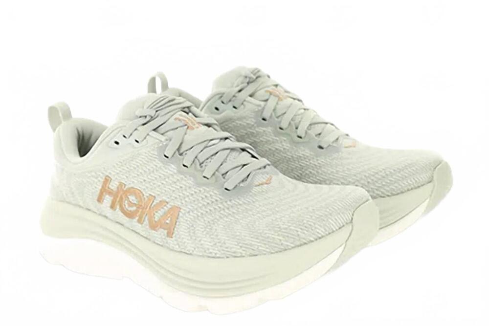 NEW HOKA women's gaviota 5 wide shoe in harbor mist / rose gold